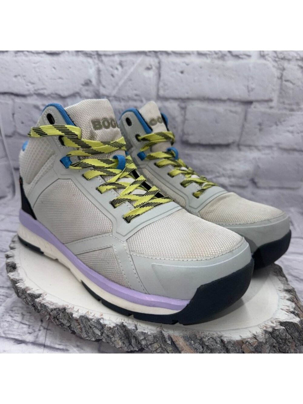 BOGS Sandstone Mid Composite Safety Toe Women's Work Boots Size 8.5 M Gray